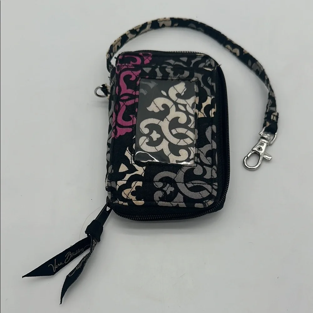 Vera Bradley Black and Pink Wristlet